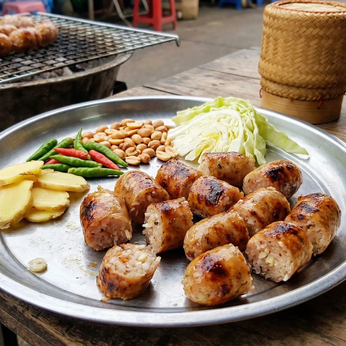 Isan Fermented Sausage (Sai Krok Isan)