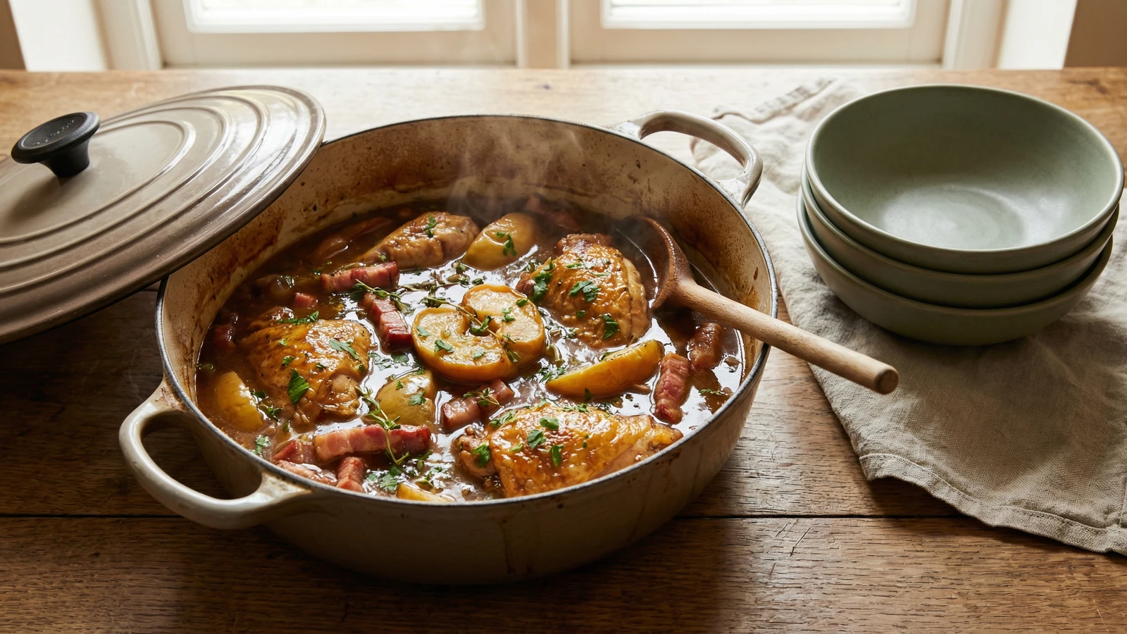 Pheasant Casserole with Bacon and Cider