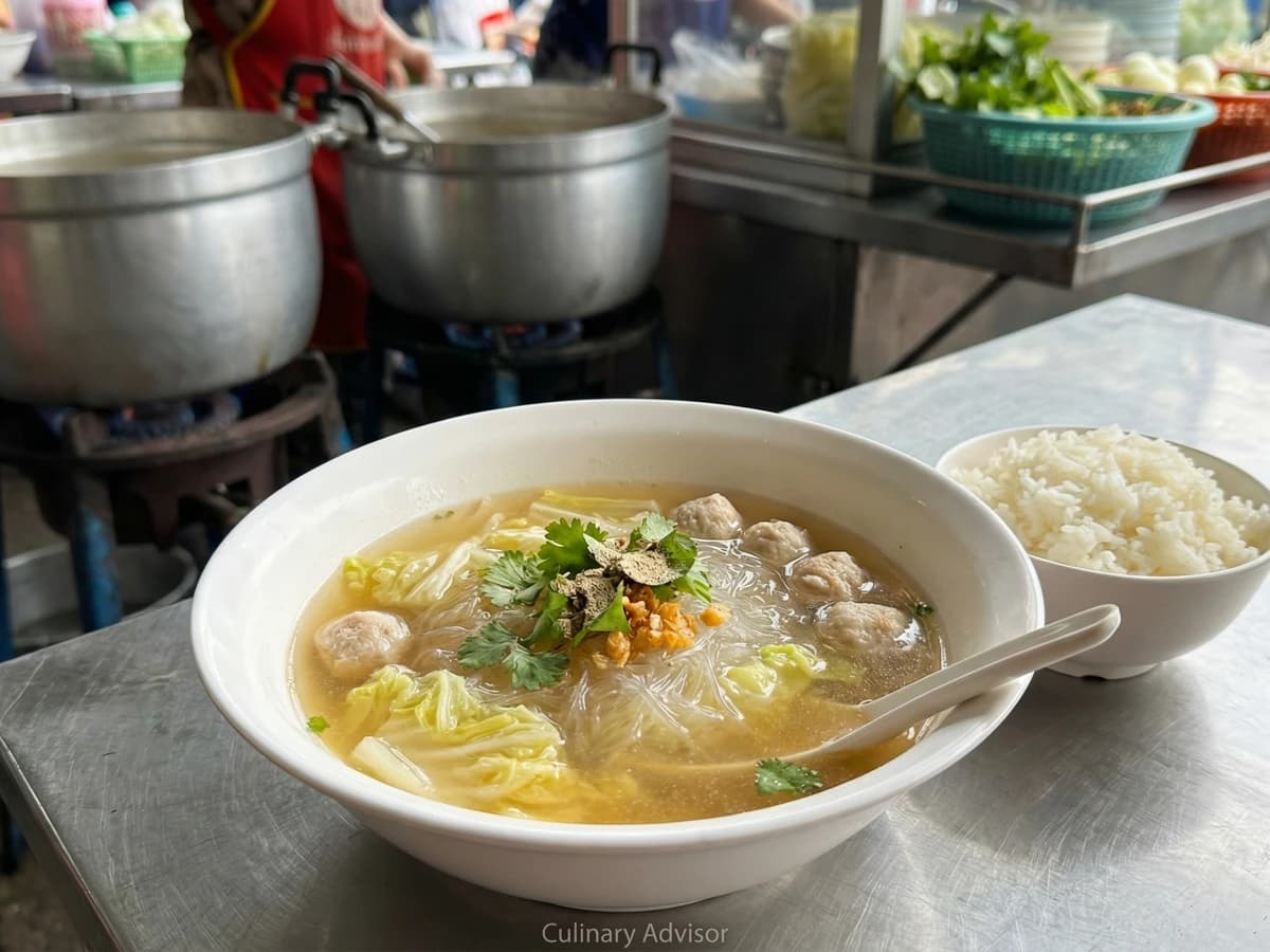 Glass Noodle Clear Soup (Tom Jued Woon Sen) - Chef Fai