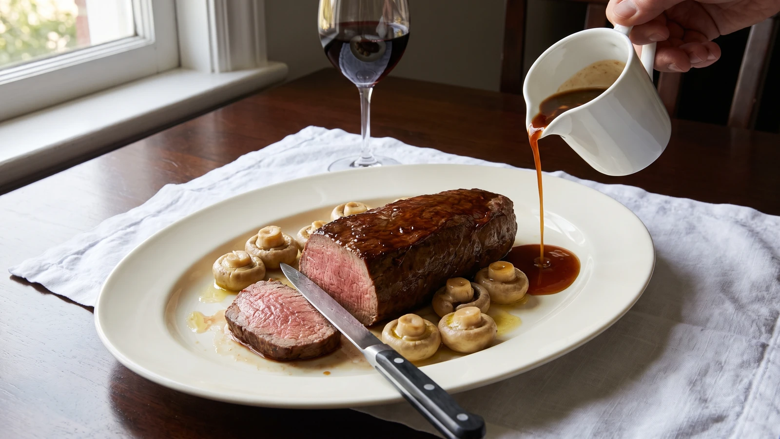 Filet de Bœuf au Madère et aux Champignons