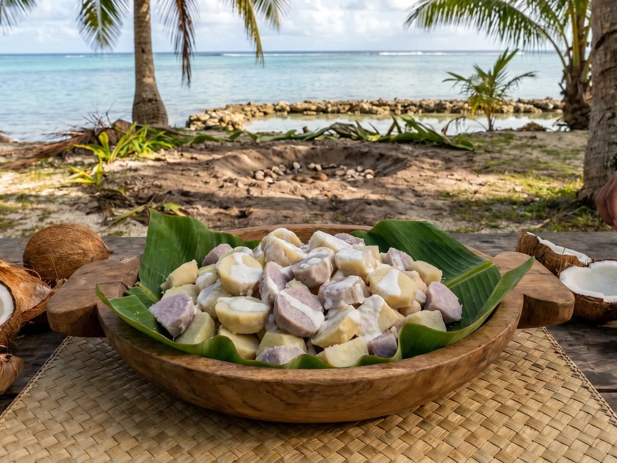 Pulaka (Tuvaluan Boiled Swamp Taro) - Chef Makoa