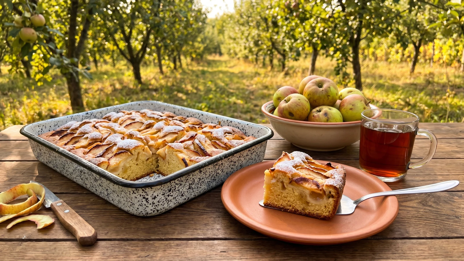 Yabluchnyk (яблучник, rustic apple cake)