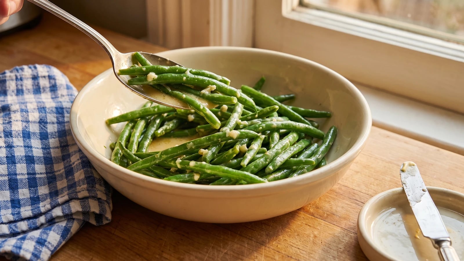 Leason of Green Vegetables With Butter