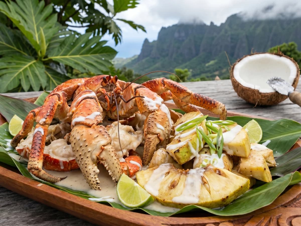 Kaveu i te Haari (Marquesan Coconut Crab in Fresh Coconut Cream) - Chef Makoa