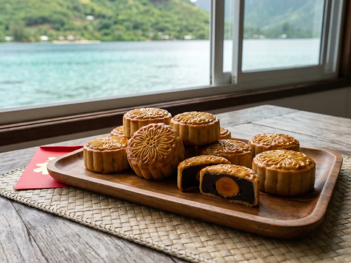 Gâteau de Lune Tahitien (Tahitian Chinese Mooncake) - Chef Makoa