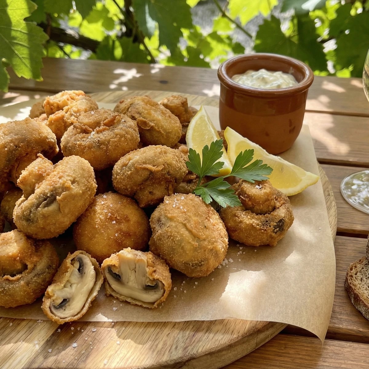 Gebackene Champignons
