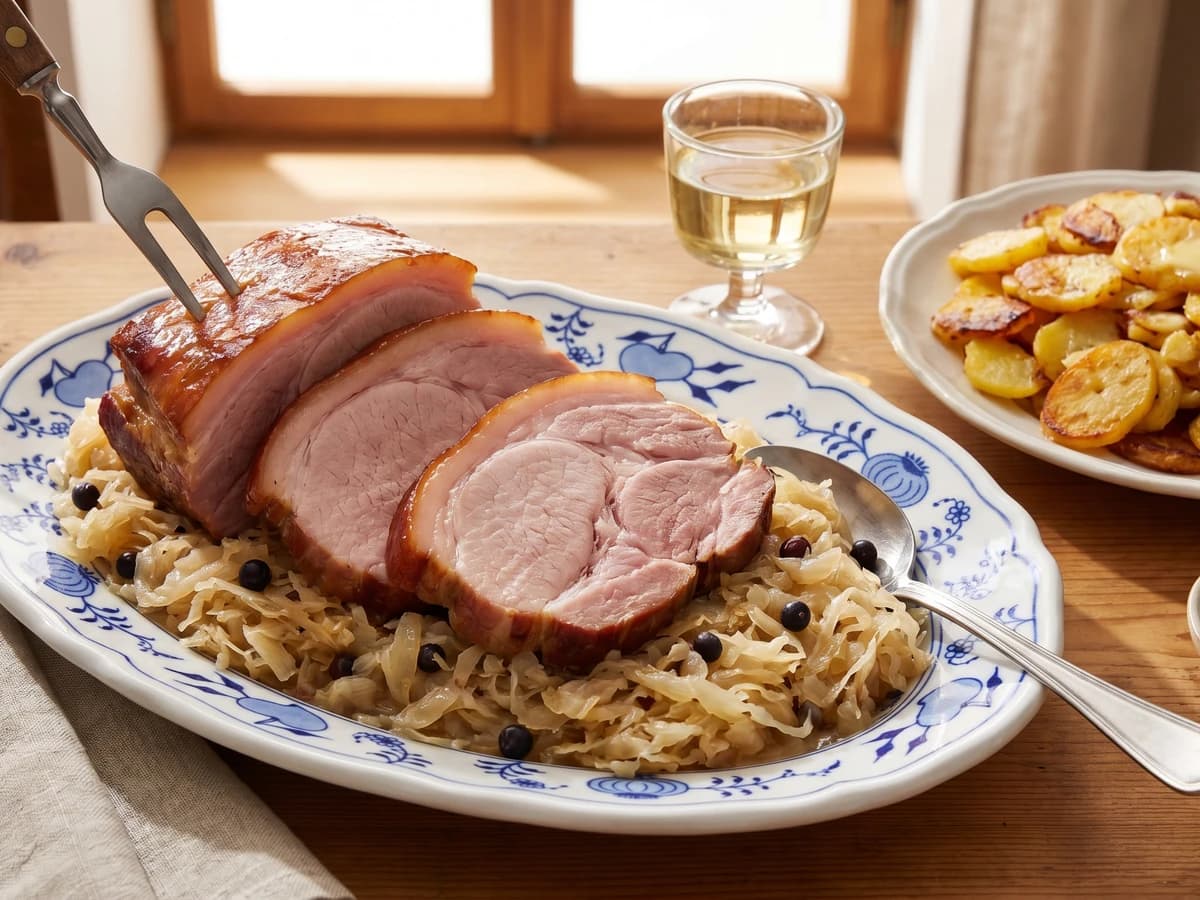 Badisches Schäufele mit Sauerkraut