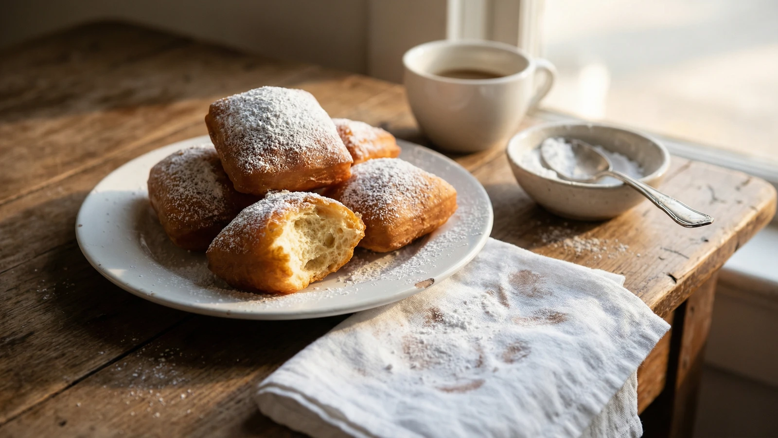 Beignets with Powdered Sugar