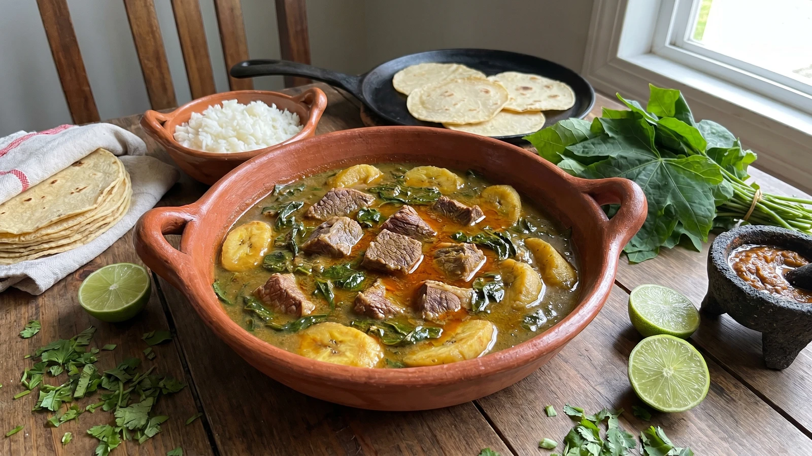 Carne Salada con Chaya Tabasqueña