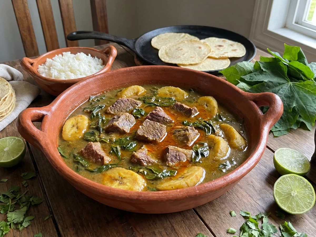 Carne Salada con Chaya Tabasqueña