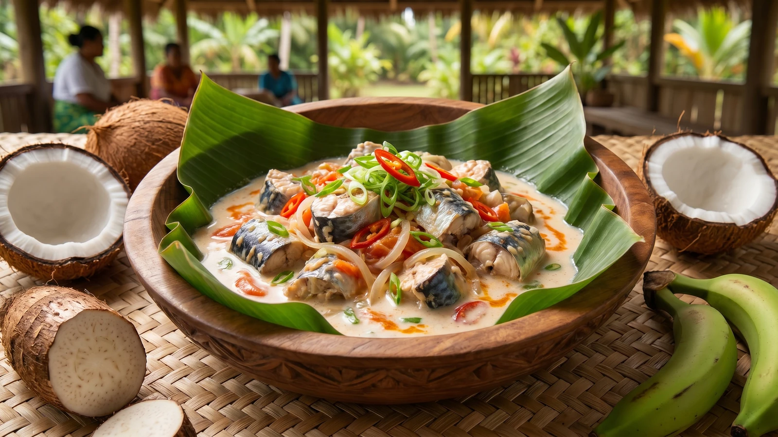 Faiʻai Eleni (Sāmoan Mackerel in Coconut Cream)