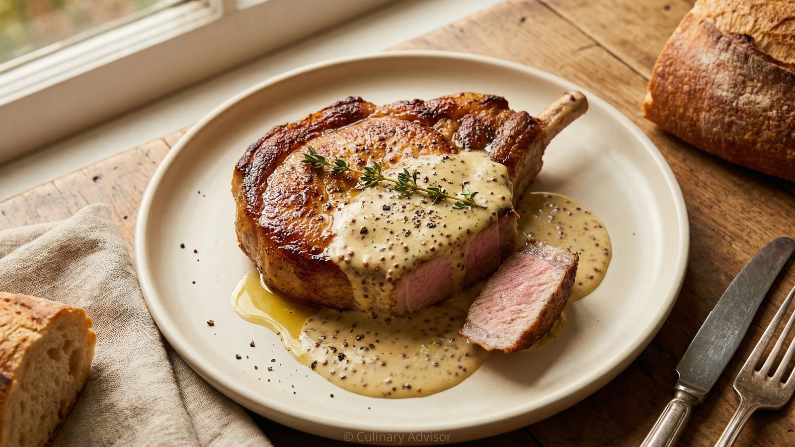 Pork Chops with Mustard Cream Sauce