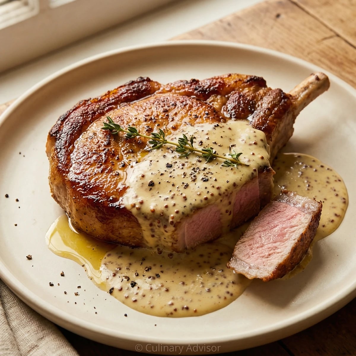 Pork Chops with Mustard Cream Sauce