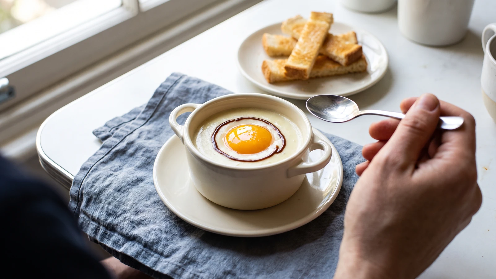 Eggs en Cocotte à la Soubise