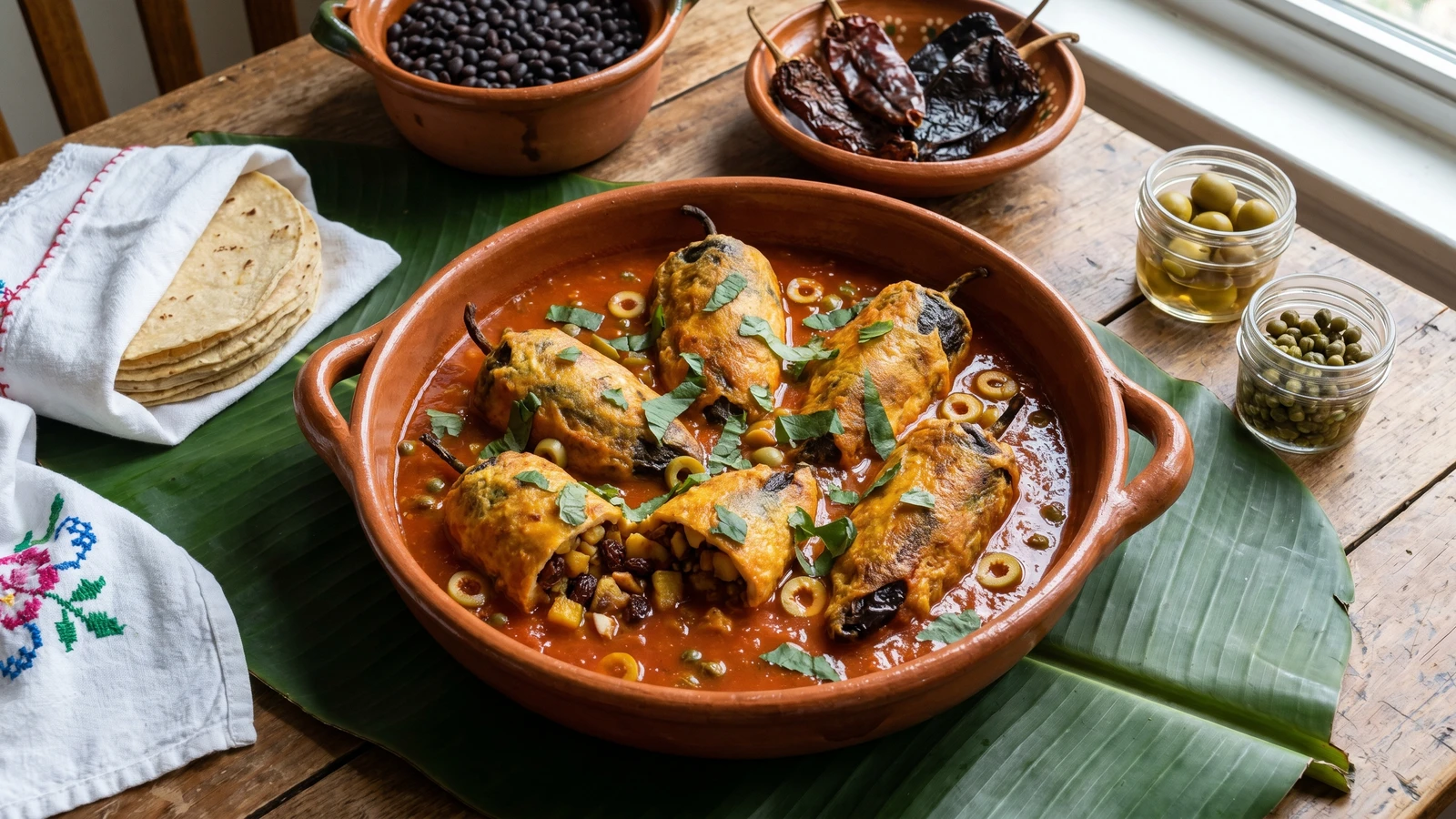 Veracruz Stuffed Chipotles (Chiles Rellenos Jarochos)